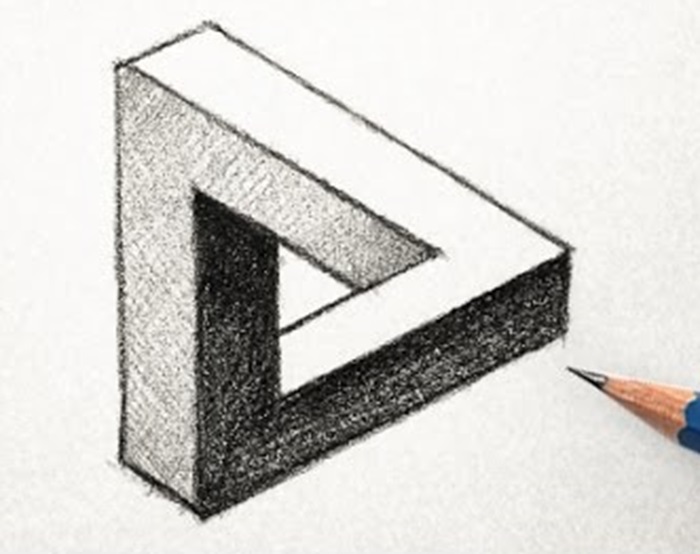 cool optical illusion drawing sketch triangle