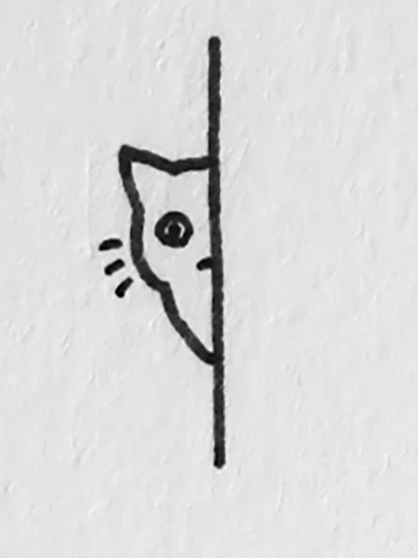 minimalist cat drawing funny corner easy things to draw