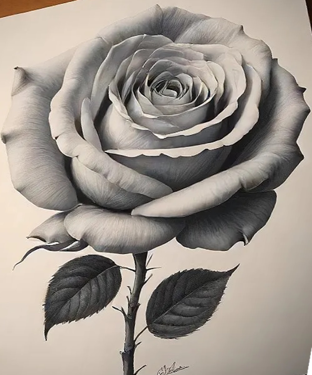 rose sketch pencil